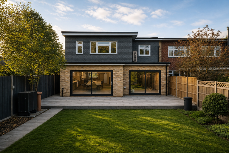 Replacement dwelling with a wrap-around extension in Pinner
