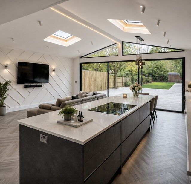 Contemporary residential extension with an open-plan kitchen